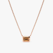 0.53 Ct genuine Brown gemstone pendant necklace with soft sparkle and elegant design, perfect for delicate fine jewelry and everyday styling