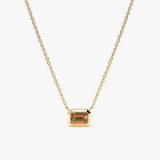 0.53 Ct genuine Brown gemstone pendant necklace with soft sparkle and elegant design, perfect for delicate fine jewelry and everyday styling