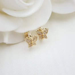 Delicate Butterfly Huggie Earrings