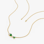 0.30 Ct genuine Green And White gemstone pendant necklace with warm earthy color and minimalist design, ideal for elegant everyday jewelry wear