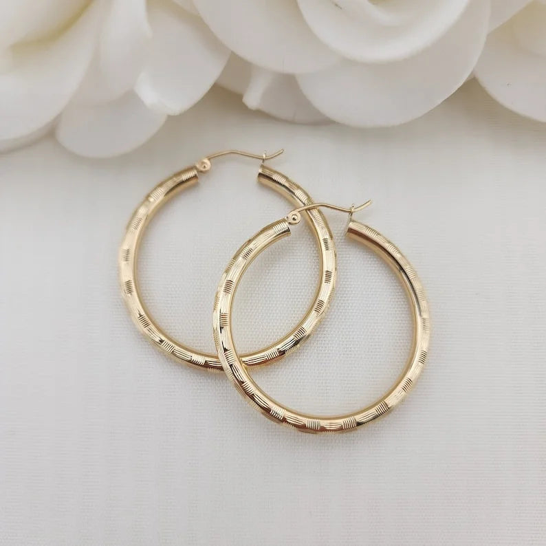 Square Shiny Hoops Earring