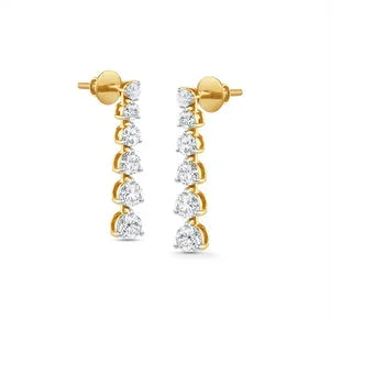 Diamond Stunning Dangle Earring 925 Sterling Silver Proposal Gift Earring For Her