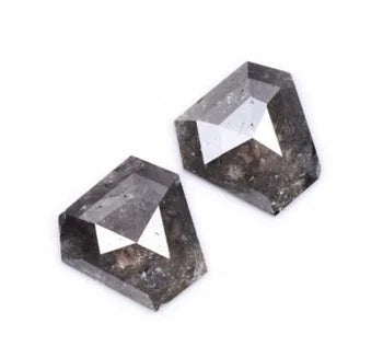 Coffin Shape Salt & Pepper Natural Diamond