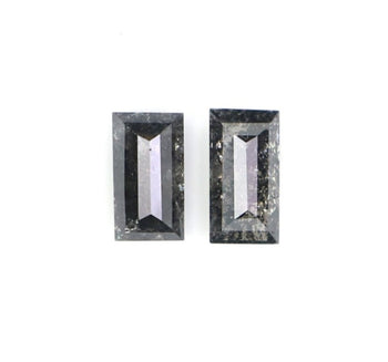 Baguette Shape Salt & Pepper Pair Diamond