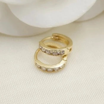 Round Cut Tiny Huggie Earrings