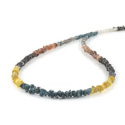 Distinctive beads necklace with Multi Colored Rough Diamond refined modern jewelry brilliance