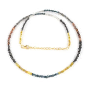 Distinctive beads necklace with Multi Colored Rough Diamond refined modern jewelry brilliance