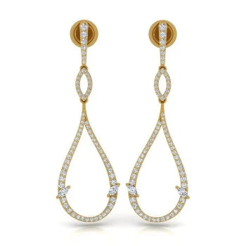 Beautiful Bridal Dangle Silver Earrings