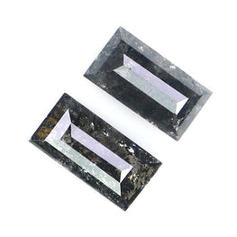Baguette Shape Salt & Pepper Pair Diamond