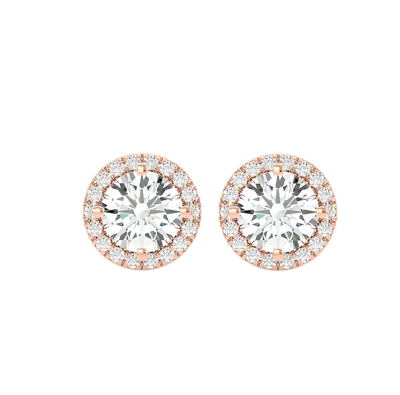 Round Halo Style Stud Minimal Earring Gorgeous Personalized Gift Earring For Her - Jay Amar Gems