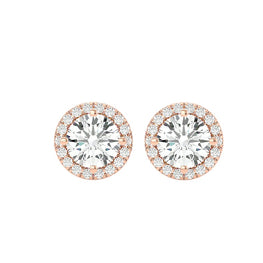 Round Halo Style Stud Minimal Earring Gorgeous Personalized Gift Earring For Her - Jay Amar Gems