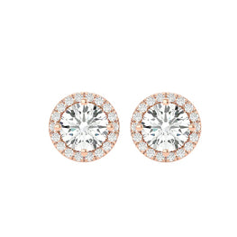 Round Halo Style Stud Minimal Earring Gorgeous Personalized Gift Earring For Her - Jay Amar Gems