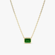 1.05 Ct Genuine Green Diamond Necklace Classic Minimalist Pendant Elegant Fine Jewelry for Women