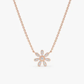 Daisy Flower Charm Necklace