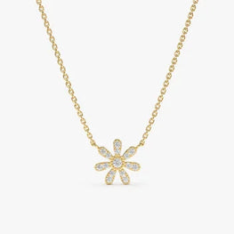 Daisy Flower Charm Necklace