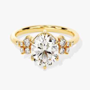 Moissanite Round Solitaire Delicate Ring