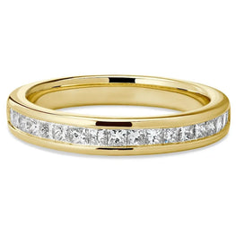 Stunning Yellow Gold Plated Wedding Band Simulated Diamond Engagement Ring For Her