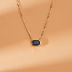 1.05 Ct Genuine Blue Diamond Emerald Cut Necklace Elegant Minimalist Pendant Fine Jewelry Gift for Women