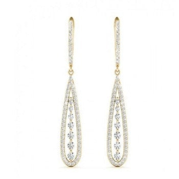 Teardrop Dangle Earring 925 Sterling Silver Wedding Elegant Earring For Bridal - Jay Amar Gems