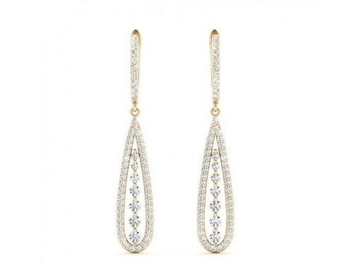 Teardrop Dangle Earring 925 Sterling Silver Wedding Elegant Earring For Bridal - Jay Amar Gems