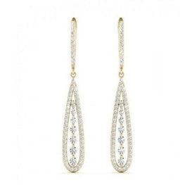 Teardrop Dangle Earring 925 Sterling Silver Wedding Elegant Earring For Bridal - Jay Amar Gems