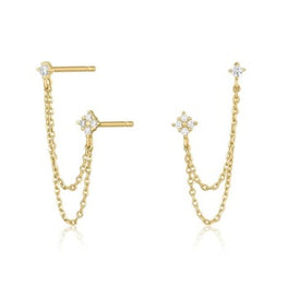 Simple Statement Earring Minimal Sterling Silver Dainty Engagement Promise Earring - Jay Amar Gems