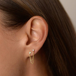 Simple Statement Earring Minimal Sterling Silver Dainty Engagement Promise Earring - Jay Amar Gems