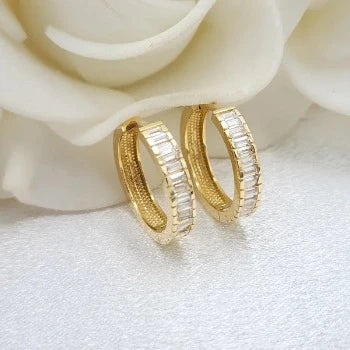 Baguette Cut Huggie Earrings