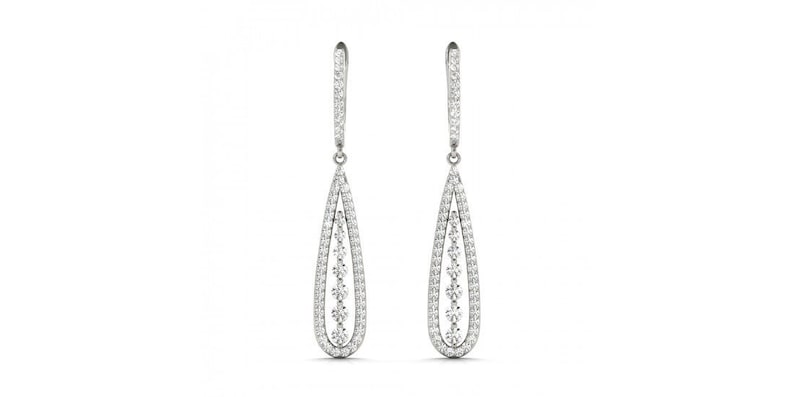 Teardrop Dangle Earring 925 Sterling Silver Wedding Elegant Earring For Bridal - Jay Amar Gems