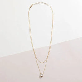 Round Two Layered Silver Dainty Necklace