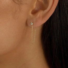 Loop Chain Earring in 14K Gold Vermeil or Rhodium over Sterling Silver