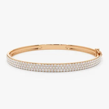 Round Cut Pave Elegant Sterling Silver Bracelet