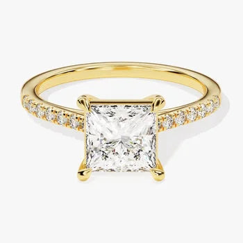 Princess Cut Yellow Plated Ring