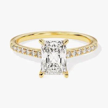 Radiant Cut Delicated Silver Ring