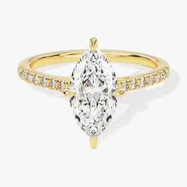 Marquise Cut Moissanite Promise Ring