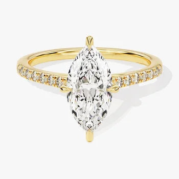 Marquise Accented Stunning Wedding Ring