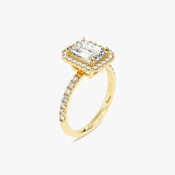 Emerald Cut Halo Style Ring