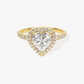 Heart Shape Halo Style Delicated Ring