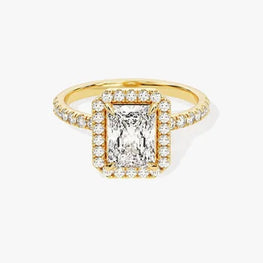 Radiant Cut Halo Style Unique Ring