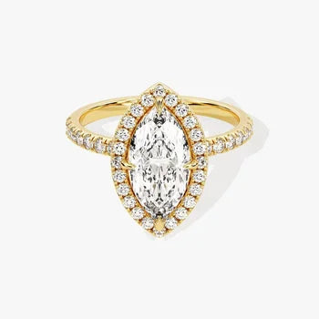 Marquise Cut Halo Style Stunning Ring