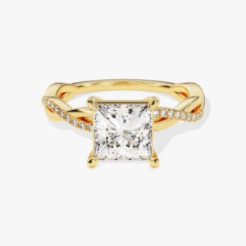 Princess Cut Twisted Moissanite Ring