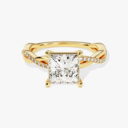 Princess Cut Twisted Moissanite Ring