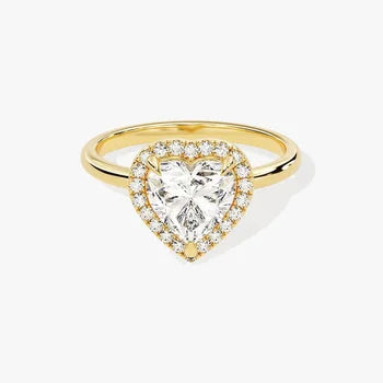 Heart Cut Halo Style Engagement Ring