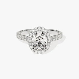 Oval Halo Moissanite Engagement Ring