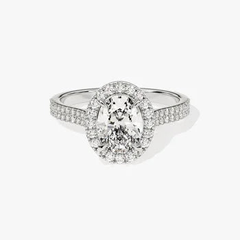 Moissanite Oval Cut Engagement Ring