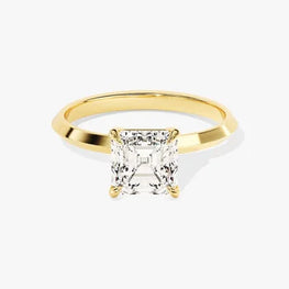Asscher Cut Solitaire Diamond Ring