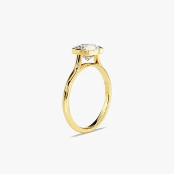 Cushion Cut Bezel Set Moissanite Ring