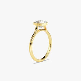 Cushion Cut Bezel Set Moissanite Ring