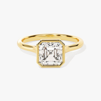 Asscher Bezel Set Moissanite Ring