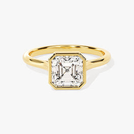 Asscher Bezel Set Moissanite Ring